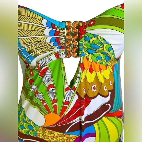 Trina Turk Maxi Dress Santa Cruz Pattern Size M Worn Once Excellent Condition - Picture 3 of 8